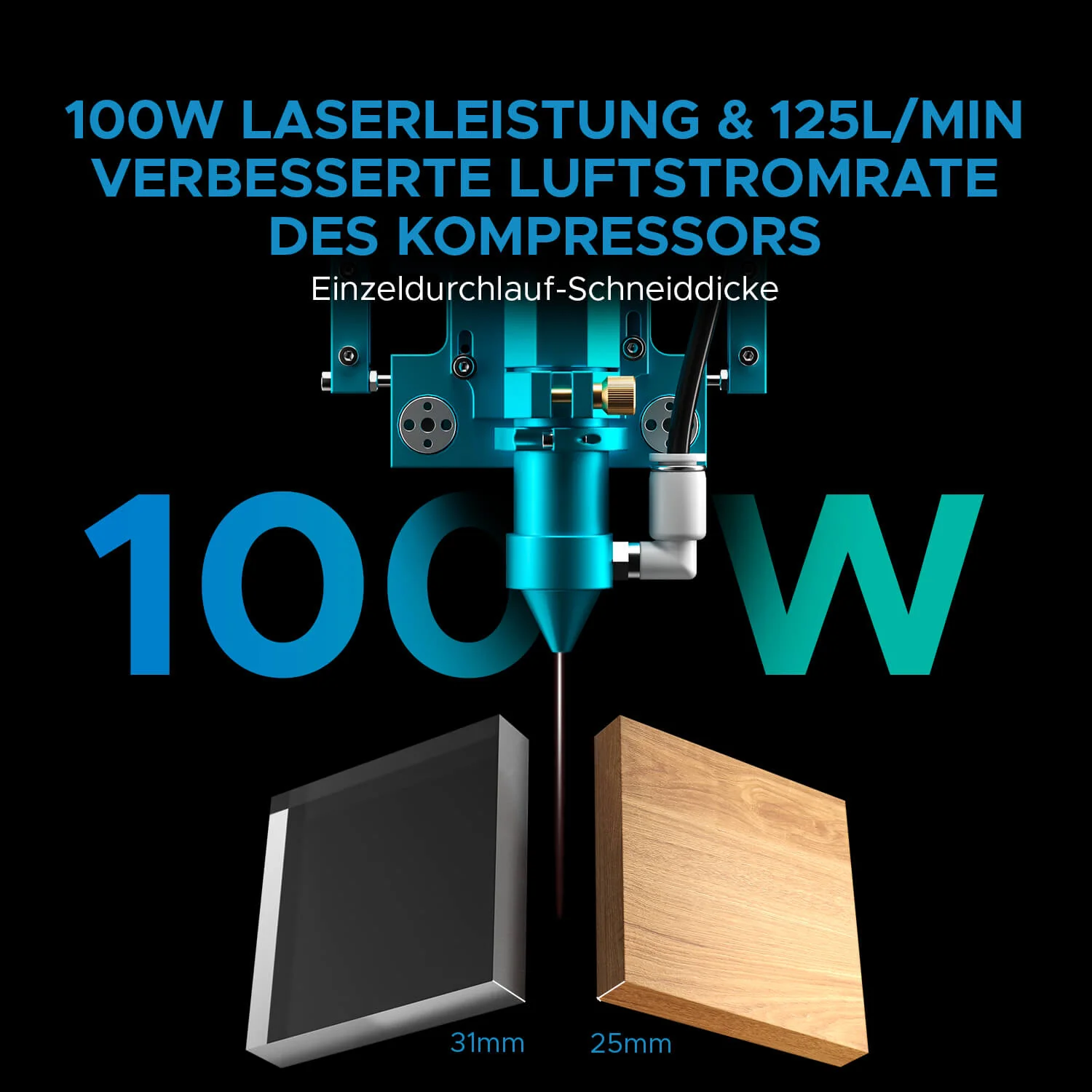 100W CO2 Laser Cutter & Graviermaschine mit 1000x600mm Gravurfläche | Pronto-45 - Image 12