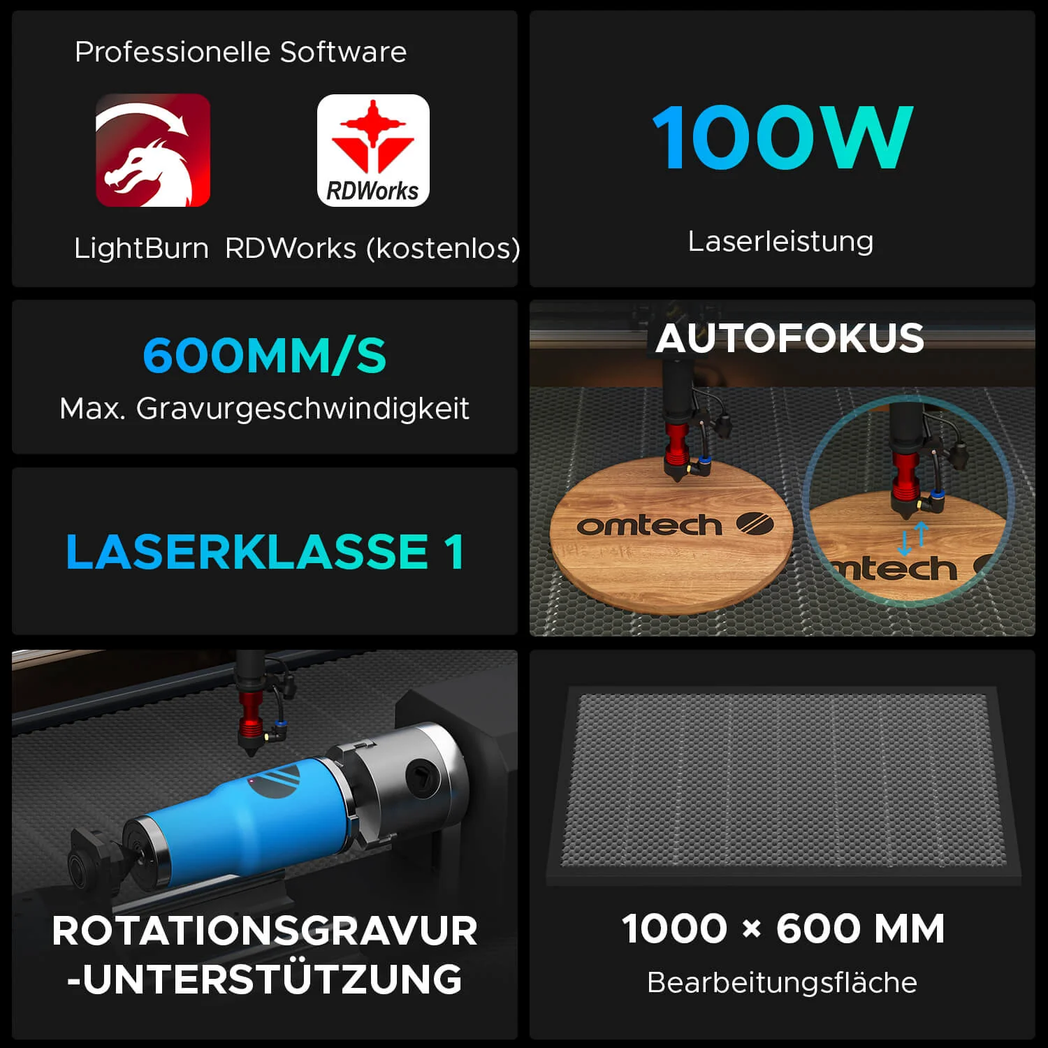 100W CO2 Laser Graviermaschine & Laser Cutter mit 1000x600mm Gravurfläche | Max-1060 - Image 8