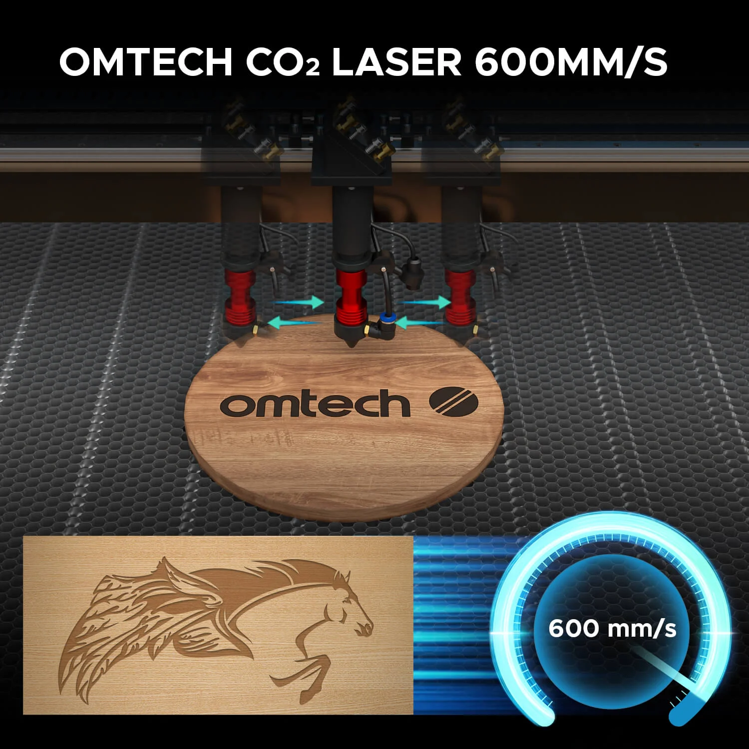 100W CO2 Laser Graviermaschine & Laser Cutter mit 1000x600mm Gravurfläche | Max-1060 - Image 9