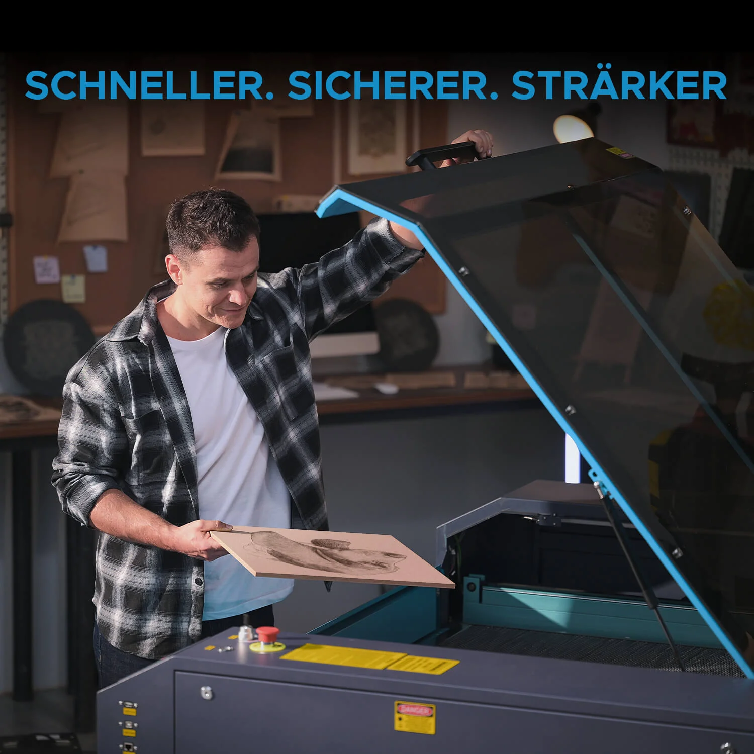 150W CO2 Laser Cutter & Graviermaschine mit 1600x1000mm Gravurfläche | Pronto-75 - Image 10