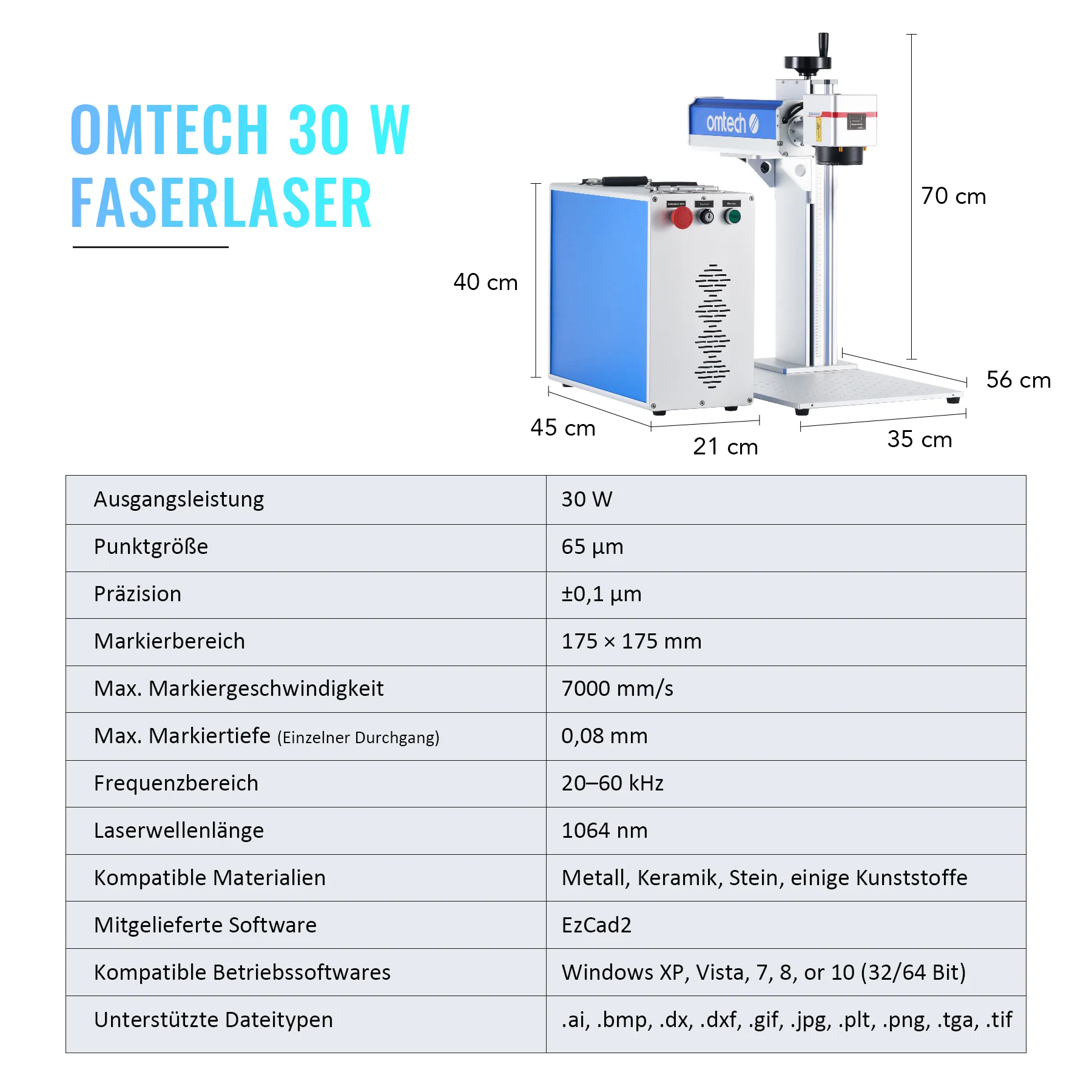 30W Faserlaser Graviermaschine für Metallgravur & Metallbeschriftung | F-30 - Image 8