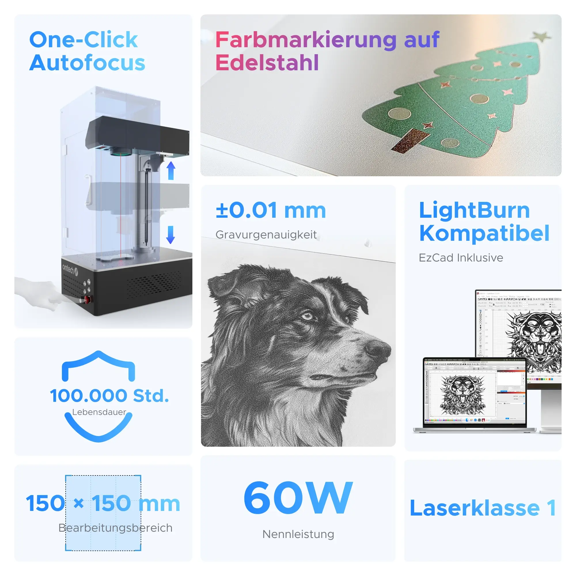60W MOPA Laser Graviermaschine mit Autofokus für Metallgravur | M60C - Image 7