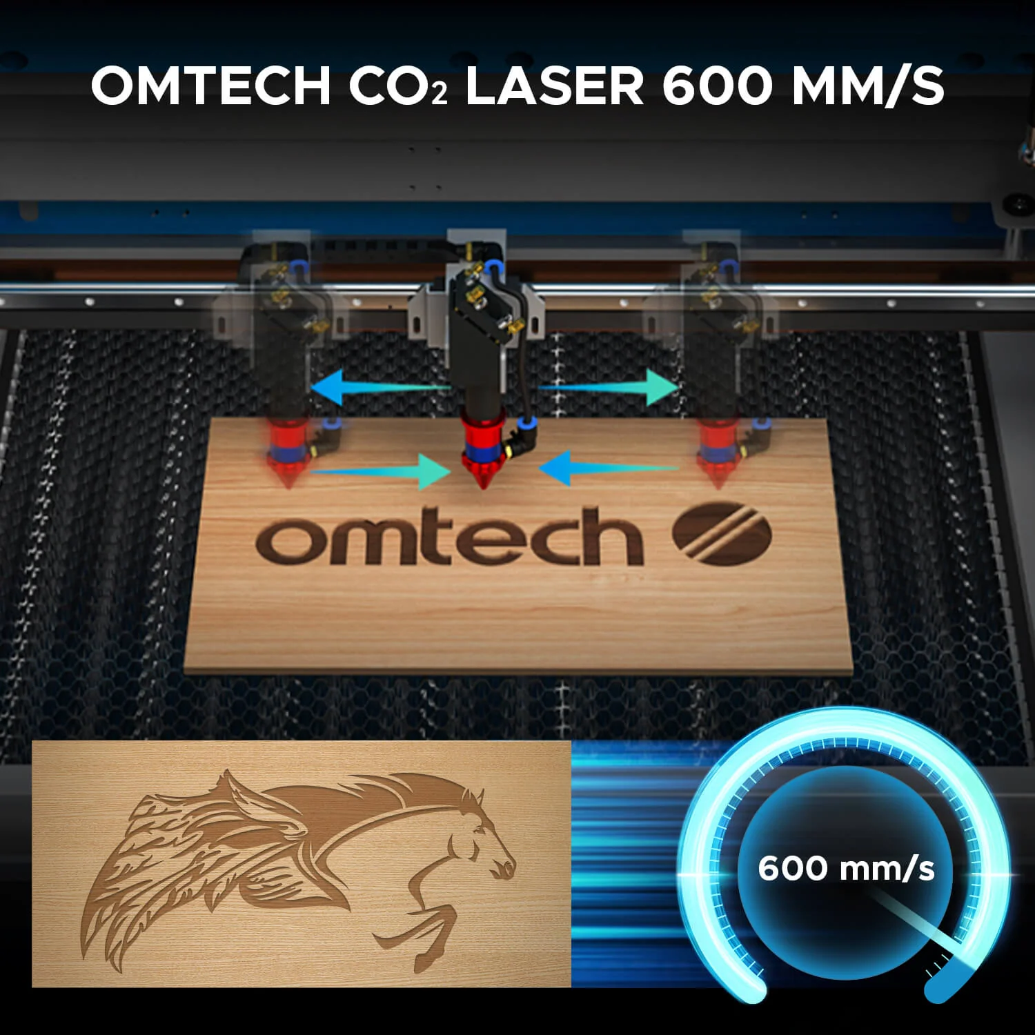 90W Lasercutter & Laser Graviermaschine mit 900x600mm Gravurfläche | Turbo-968 - Image 8