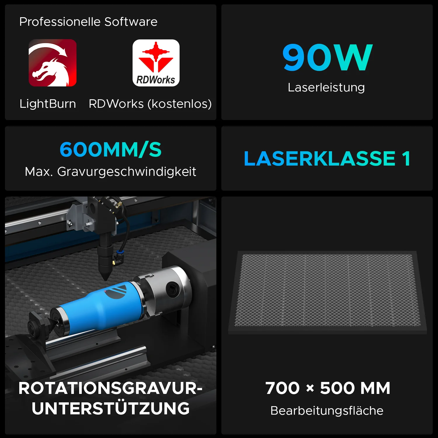 90W CO2 Laser Graviermaschine & Cutter mit 700x500mm Gravurfläche | Turbo-758 - Image 9