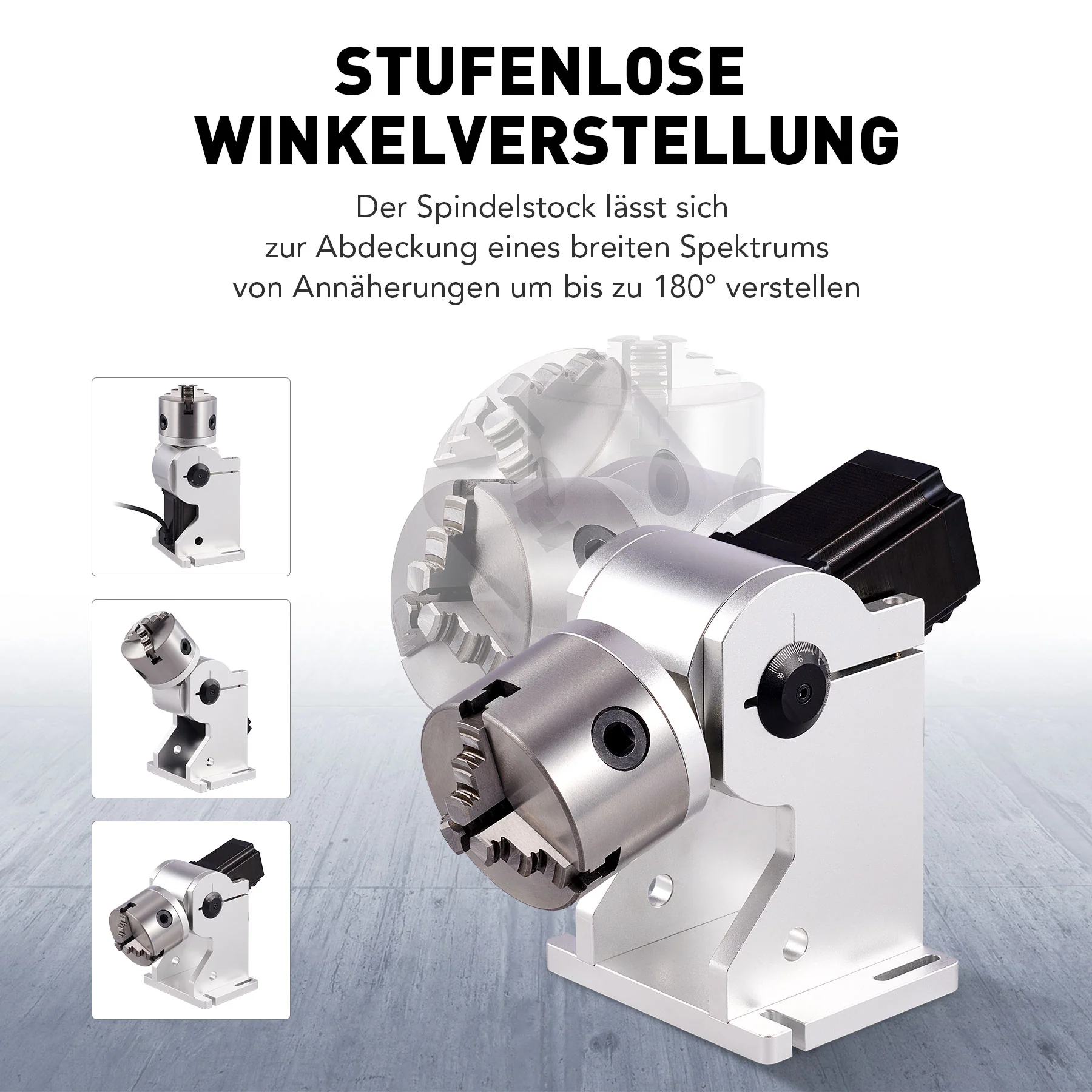 80mm Drehachse & Rotary Axis für Laser Cutter & Graviermaschinen | LRA-602D - Image 4